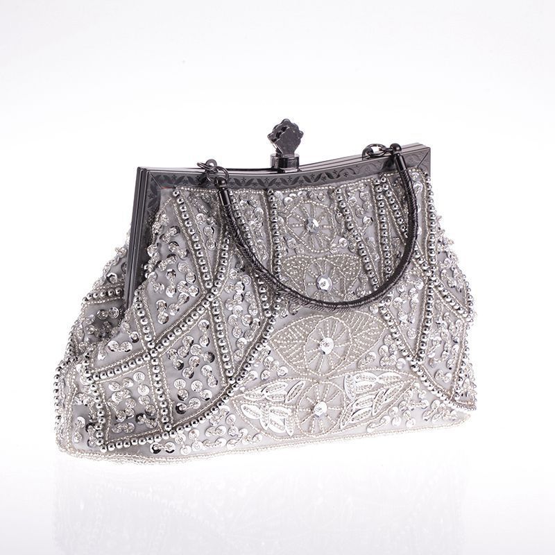 Vintage Heavy Craft Beaded Embroidery Bag Evening Wear Portable Evening Bag Classic Cheongsam Matching Bride Bag Bride Bag 1203 - Image 1
